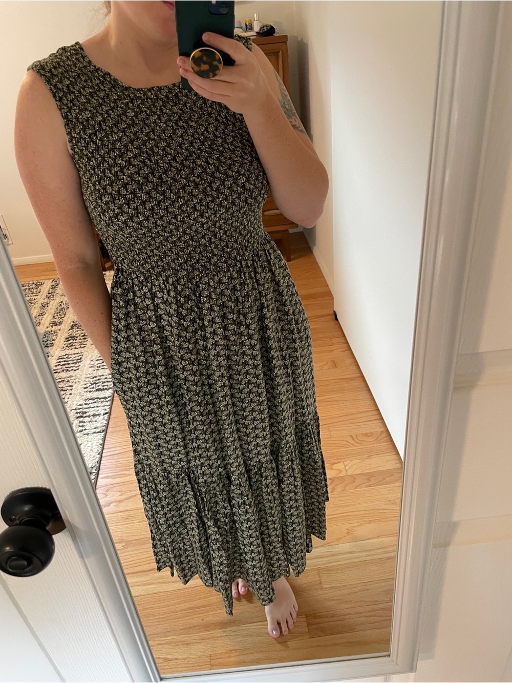 Smocked midi dress
